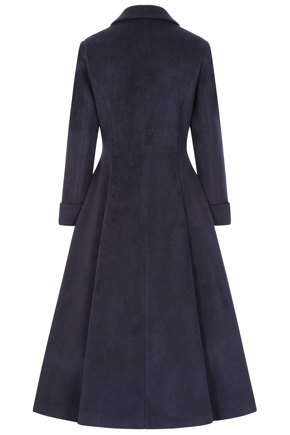 Emmeline Navy Swing Coat in Extended Sizing